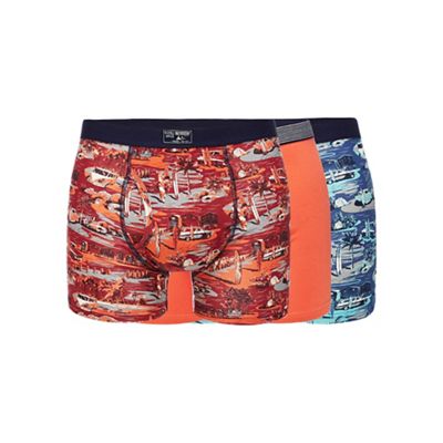 Big and tall pack of three assorted beach print trunks